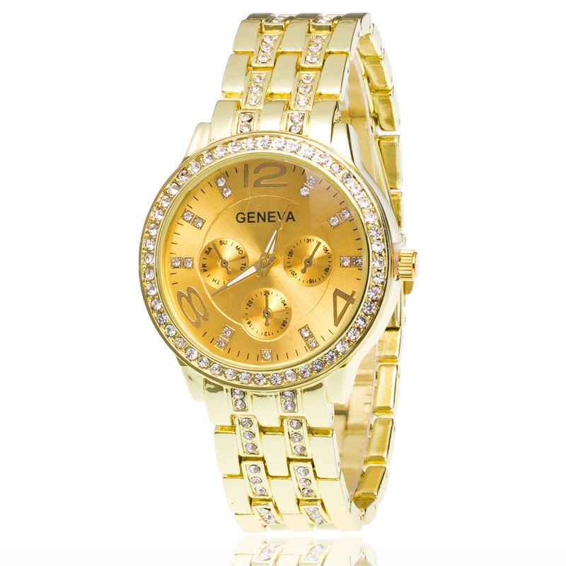 Christmas Gift Luxury Women Quartz Wristwatch Rose Gold Diamonds Analog Quartz Watches Fashion No Scale Wristwatch Analog Clock Zegarek Damski