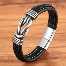 Load image into Gallery viewer, Fashion Deluxe Irregular Graphic Accessories Men&#39;s Leather Bracelet Stainless Steel Combination for Birthday Commemorative Gifts