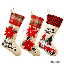Load image into Gallery viewer, Christmas Gift 3pcs/set 2021 Christmas Stockings Decorations Santa Deer Snowman 3D Candy Socks Xmas Gift Bag Christmas Decorations for Home