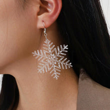 Load image into Gallery viewer, 2020 Elegant Transparent Acrylic Snowflake Drop Earrings Womens Christmas Jewelry Gifts Resin Statement Earrings Anillos Mujer