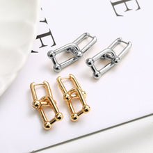 Load image into Gallery viewer, Skhek INS Fashion Earrings for Women Creative Simple U-Shape France Gold Plated Elegant Party Jewelry Gift