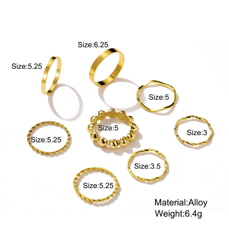Skhek Punk Cool Hiphop Chain Rings Multi-layer Adjustable Open Finger Rings Set Alloy Man Rings for Women Party Gift Jewelry