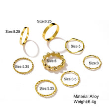 Load image into Gallery viewer, Skhek Punk Cool Hiphop Chain Rings Multi-layer Adjustable Open Finger Rings Set Alloy Man Rings for Women Party Gift Jewelry