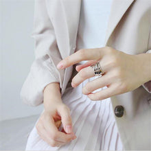 Load image into Gallery viewer, Christmas Gift New Atmosphere Creative Spring 925 Sterling Silver Jewelry Fashion Glossy Multi-layer Winding Irregular Opening Rings R185