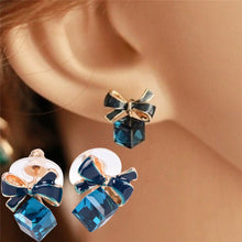 Load image into Gallery viewer, 2021 Fashion Crystal Earrings For Women Rhinestones Stud Earring Bow Earings Colorful Vintage Jewelry Christmas gift