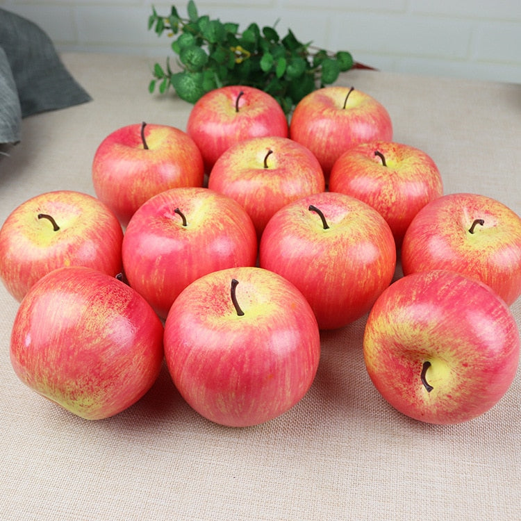 High Simulation Fruit Apple Plastic Fake Red Apples Photo Props Fruit Home Artificial Varietal Green Apples Fruit Shop Model Dec