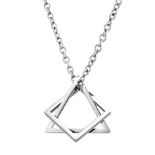 Load image into Gallery viewer, 2021 Kpop Punk Male Square Triangle Pendants Necklace Indie Neck Chains For Men Grunge Long Necklaces Man Jewelry Gifts