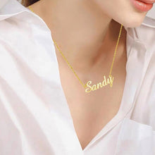 Load image into Gallery viewer, Personalized Custom Name Necklace Stainless Steel gold Choker Nameplated Necklace Pendant For Girls Lady Female