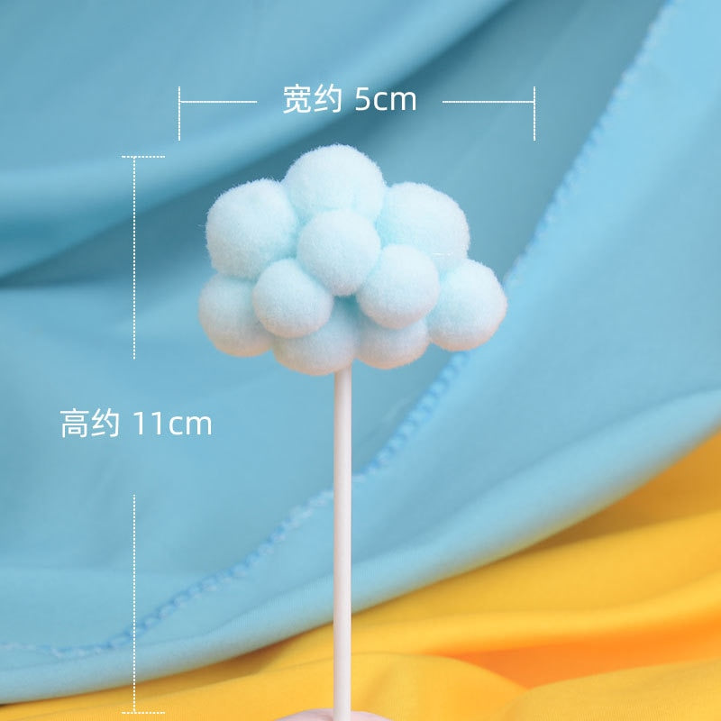 Cute Colorful Clouds Cake Topper Happy Birthday Party Decor Kids Boy Girl Clouds Hot Air Balloon Cake Decor Birthday Party