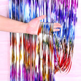 New Arrival 2-3M Party Wedding Backdrop Decoration Rainbow Curtain Backdrop Fringe Tinsel Foil Curtains Birthday Party Decoratio