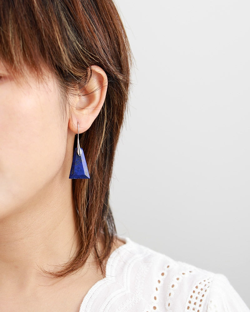 Skhek Lapis Lazuli Drop Earrings For Women 2022 Trend Trapezoid Fashion Stone Earring Elegant Bold Jewelry Valentines Day Gifts