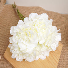 Load image into Gallery viewer, Skhek Graduation Party 5pcs Beautiful Artificial Peony Flowers High Quality White Bouquet Wedding Home Table Decor Fake Flowers Christmas Arrangement