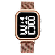 Load image into Gallery viewer, Christmas Gift Luxury Digital Women Watches Rose Gold Magnetic Mesh Strap Ladies LED Quartz Watch Female Clock Relogio Feminino Dropshipping