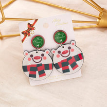 Load image into Gallery viewer, Christmas Gift 2021 New Trend Christmas Drop Earrings For Women Geometric Round Cute Snowman Penguin Little Bear Hook Earrings Jewelry Gifts