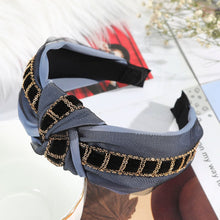 Load image into Gallery viewer, Women Hairbands Knotted Headbands Crystal Rhinestone Wide Hair Bands  Girls Vintage Twisted Tie Headwear for Hair Accessories