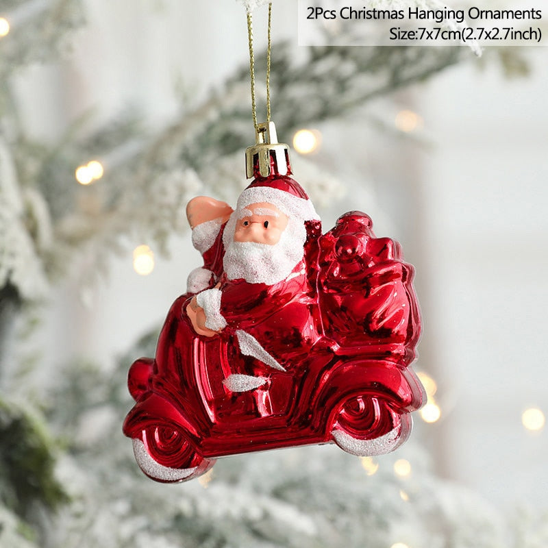 2pcs Christmas Tree Hanging Pendant Ornaments Merry Christmas Decorations For Home Happy New Year Kids Gift Xmas Navidad Noel