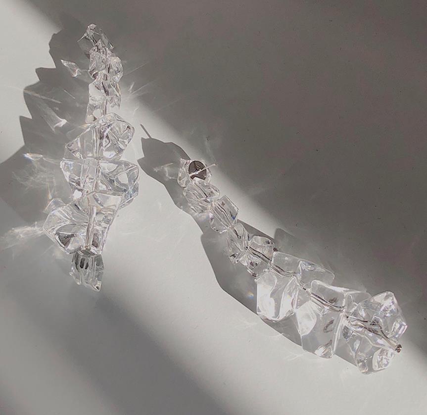 SKHEK 2022 New Geometric Transparent Crystal Acrylic Irregular Ice Cube Long Drop Earrings For Women Girls Jewelry Gifts