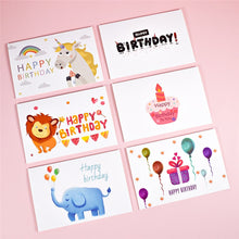 Load image into Gallery viewer, Custom Thank You Cards Bulk Birthday Card for Kids Note cards with Envelopes Invitations Blank inside Greeting Cards 6x4 Cards