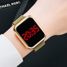 Load image into Gallery viewer, Christmas Gift Luxury Square Digital Magnetic Watches For Women Rose Gold LED Ladies Quartz Watch Casual Female Colck reloj mujer Dropshipping