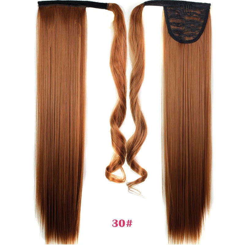 Long Straight Wrap Around Clip In Ponytail Hair Extension Heat Resistant Synthetic Pony Tail Fake Hair 24inch