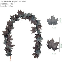 Load image into Gallery viewer, SKHEK Luanqi 180CM Maple Leaves Artificial Simulation Autumn Leaf Silk Flower Halloween Thanksgiving Party Decoration Wall Hanging