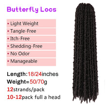 Load image into Gallery viewer, Skhek Synthetic 18inch Butterfly Locs Crochet Hair Soft Locs Crochet Braids Handmade Distressed Faux Locs Hair Extension