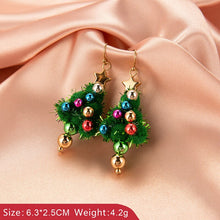 Load image into Gallery viewer, Christmas Earrings Set for Women Girls Red Bells Snowman Earring Green Tree Snowflake Christmas Party Jewelry Friends Gift