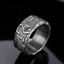 Load image into Gallery viewer, Skhek Gothic Viking Men Wolves of Odin Valknut Forging Stainless Steel Ring Pagan Nordic Amulet Jewelry Boyfriend Gift