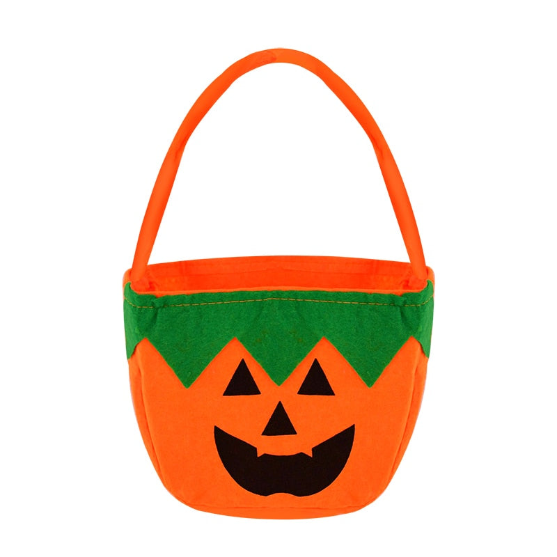 SKHEK Halloween Halloween Pumpkin Candy Bucket Holder Portable Gift Bag Treat Or Trick Props Halloween Party Decoration Kids Toy