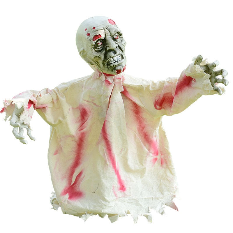 SKHEK Scary Doll Horror Decor Halloween Decoration To Insert Large Swing Ghost New Voice Control Decoration Scary Props