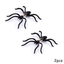 Load image into Gallery viewer, SKHEK Halloween Halloween Decoration Halloween Costumes For Woman 3D Creepy Black Spider Ear Stud Earrings For Haloween Party DIY Decoration