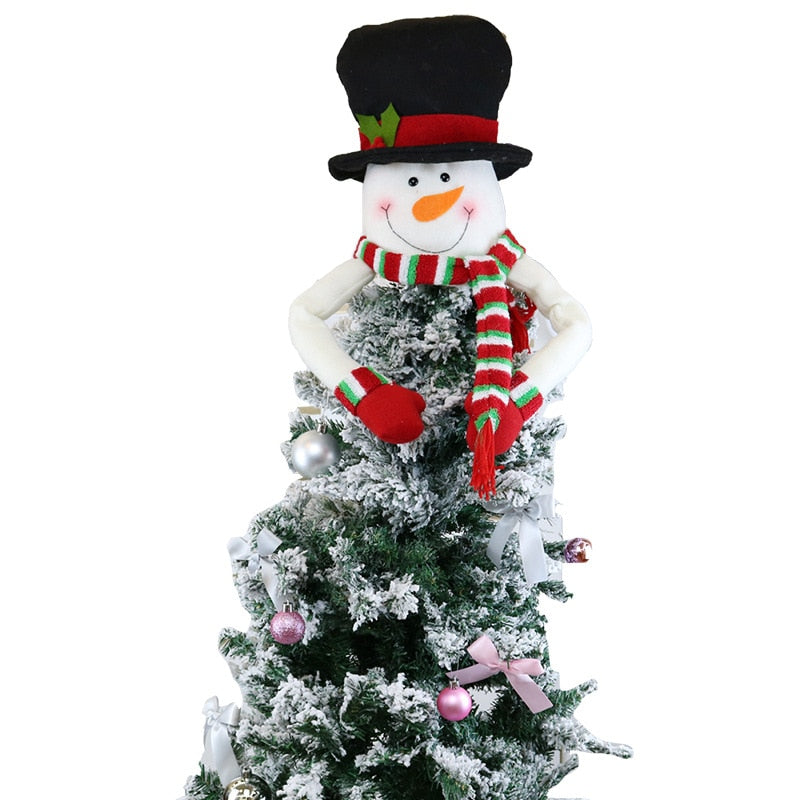 Christmas Tree Top Star Santa Claus Snowman Ornaments Xmas Felt Christmas Tree Hat Pendant Merry Christmas Decor For Home 2021