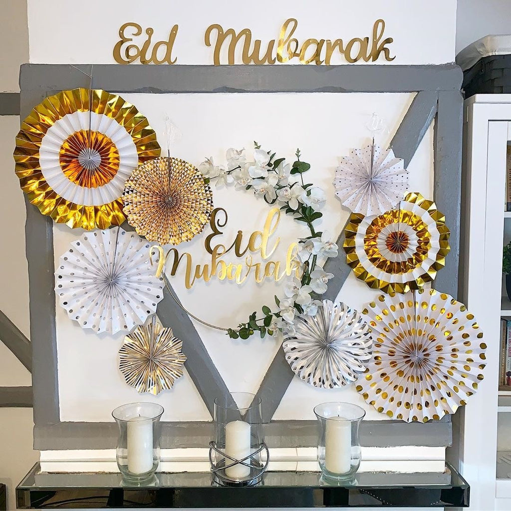 Ramadan Eid Mubarak Artificial Flower Wreath Decoration Balloon Islam Muslim Decoration Home Decoration Pendant Party Supplies