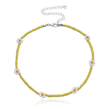 Load image into Gallery viewer, New Korea Lovely Daisy Flowers Necklaces Colorful Beaded Charm Statement Short Choker Necklace for Women Vacation Jewelry Gift