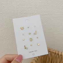 Load image into Gallery viewer, Christmas Gift Small Christmas Stud Earrings Set Snowflake Elk Crown Christmas Tree Pearl Earring For Women Girl Festival New Year Jewelry Gift