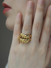 Load image into Gallery viewer, SKHEK Designs Gold Color Silver Color Irregular Twisted Croissants Rings Chunky Circle Geometric Rings For Minimalist Ring Jewelry