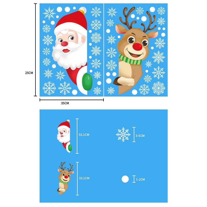 Christmas Gift Christmas Santa Claus Window Stickers Wall Ornaments Christmas Pendant Merry Christmas For Home Decor Happy New Year 2021 Noel