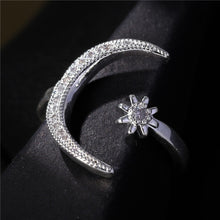 Load image into Gallery viewer, Bohemia  Moon Star Open Adjustable Rings Women Girls Cubic Zirconia Boho Jewelry Ring Wedding Engagement Jewelry wholesale