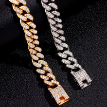 Load image into Gallery viewer, Skhek Iced Out Rhinestone Cuban Link Chain Bracelet For Women Luxury Bling Crystal Cuban Chunky Bracelets Men Punk Hip Hop Jewelry