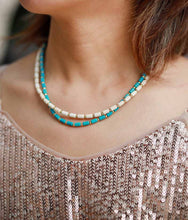 Load image into Gallery viewer, Skhek  Simple New Turquoises Boho Choker Necklace Women Chic Short Beaded Layered Necklece OL Holiday Jewelry
