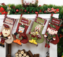 Load image into Gallery viewer, Santa Claus Snowman Pendant Christmas New Year Socks Ornaments Boots Children&#39;s New Year Candy Bag Gift Fireplace Tree Ornaments