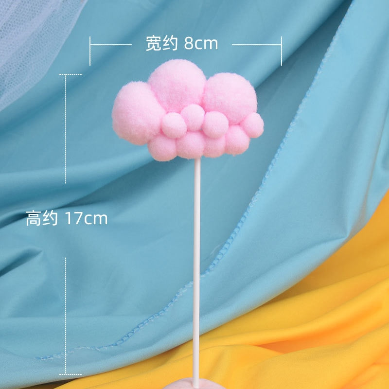 Cute Colorful Clouds Cake Topper Happy Birthday Party Decor Kids Boy Girl Clouds Hot Air Balloon Cake Decor Birthday Party
