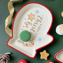 Load image into Gallery viewer, LadyCC Three Dimensional Pine Golden Painted Christmas Series Dinner Plate Candy Dessert Ceramic Plate