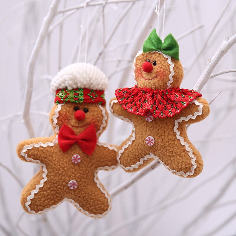 Christmas Gift Xmas Gingerbread Man Christmas Decorations for Home Ornaments Snowman Chrismas Tree Pendant Decoration 2022 New Year Noel Decor