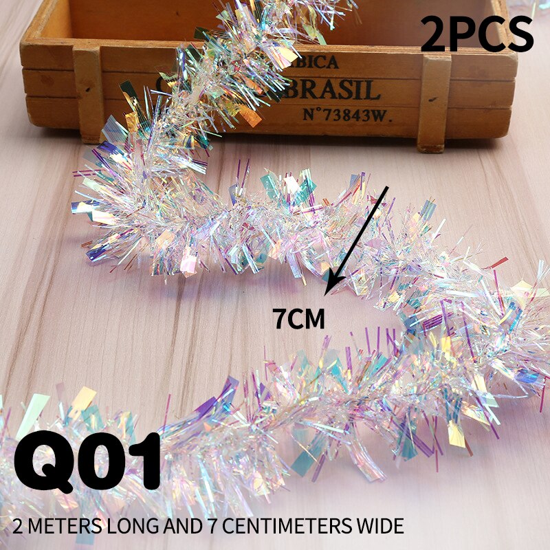 2m Gorgeous Colorful Foil Madder Christmas Tree Garland Birthday Party Wedding Decor Thanksgiving Home Decoration Supplies