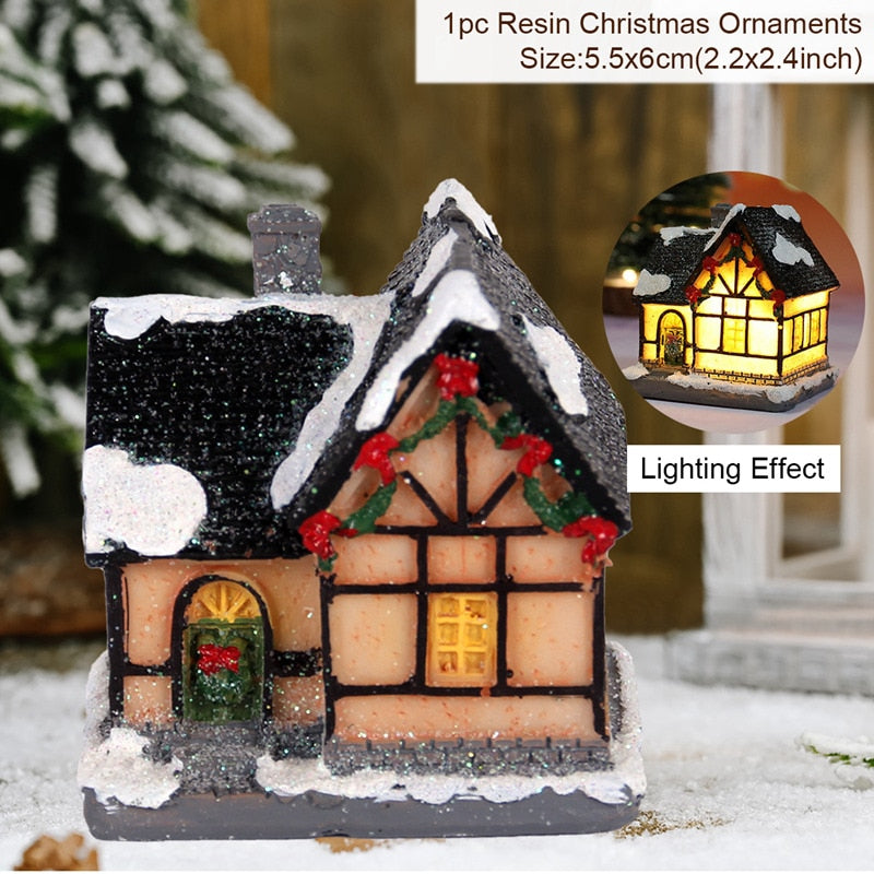 Christmas Gift Christmas House Light Merry Christmas Decorations For Home 2021 Christmas Ornament Xmas Navidad Noel Happy New Year 2022