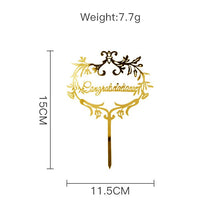 Load image into Gallery viewer, Skhek Graduation Party Gold Happy Graduation Acrylic Cake Toppers Gold Bachelor Cap Transcript Class of Cake Toppers Student Graduation Ceremony Decor