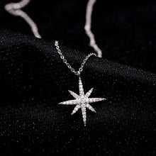 Load image into Gallery viewer, Sweet Fashion Wild Shooting Star Shines Single Eight-pointed Star Necklace 925 Sterling Silver Temperament Women Clavicle Chain