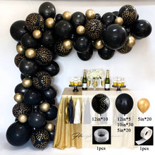 Load image into Gallery viewer, Graduation Party 87pcs DIY Balloon Garland Arch Kit Black Gold Champagne Latex Balloons for 2021 New Year Retirement Graduation Party Decoration