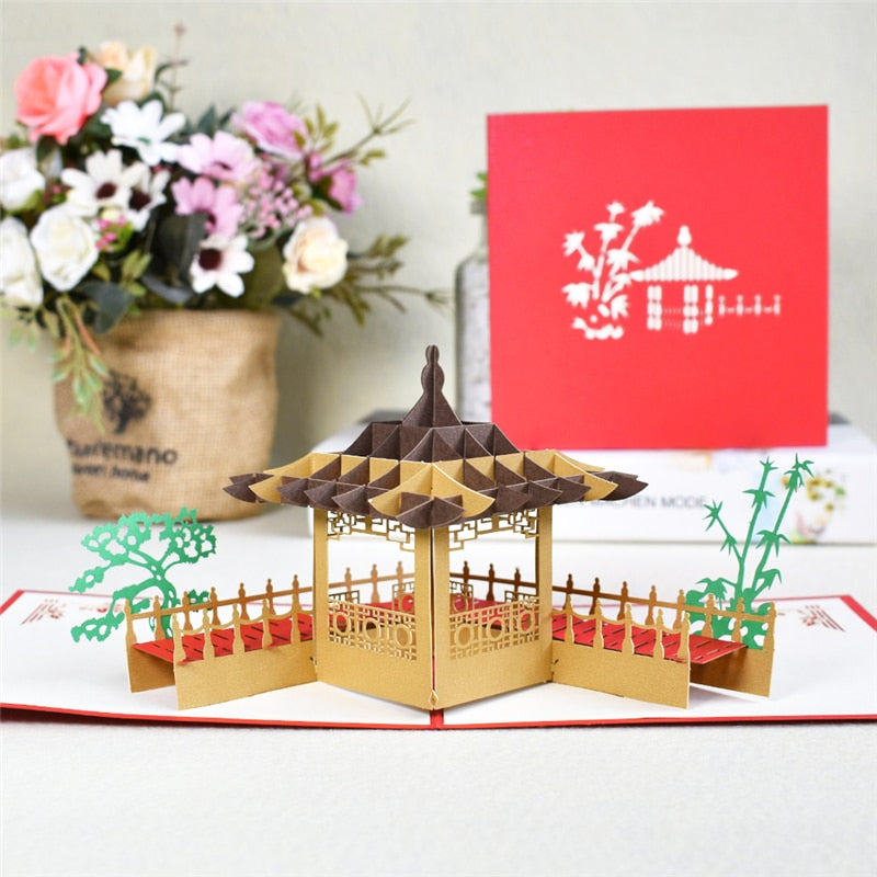 3D Pop-Up Cards for Business Birthday Greeting Card with Envelope Postcard Handmade Gift